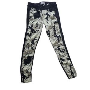 white floral embroidered black paige jeans (stretchy, skinny)